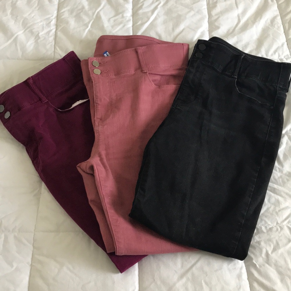 3 pairs Apt 9 mid-rise tummy control pants